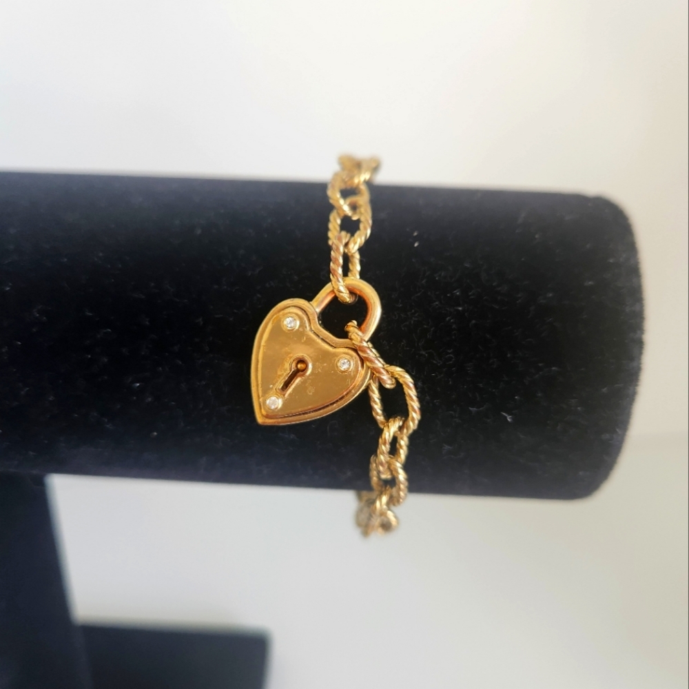 Gold Heart Lock Bracelet